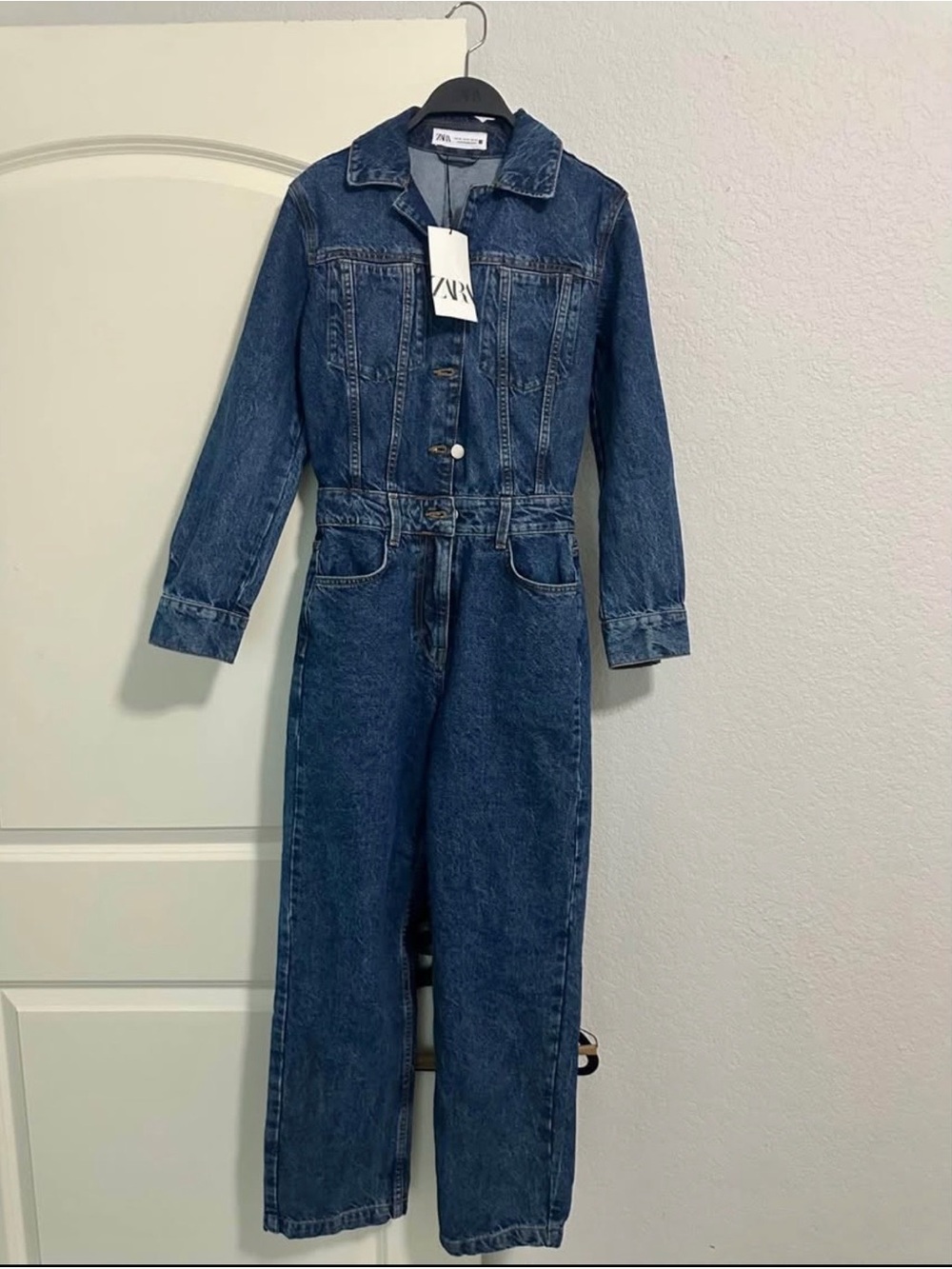 Zara Indigo Blue Denim Jumpsuit